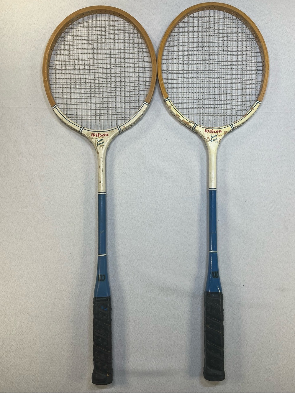 Wilson Super Stroke Vintage Tennis Wooden Racquets  1960s 1970s Matching Pair